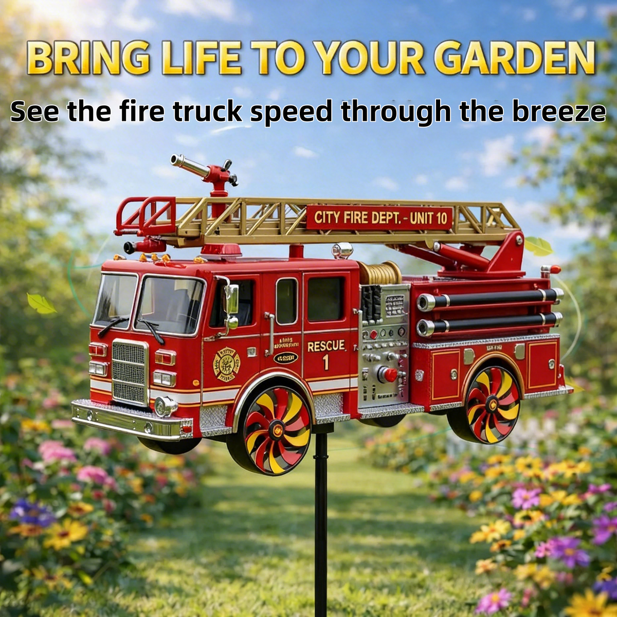BreezeBlaze – Animated Garden Spinner Truck – Fire Truck