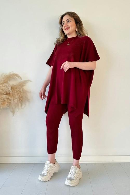 ChillChic – Effortless Casual Knit Ensemble – Red / M