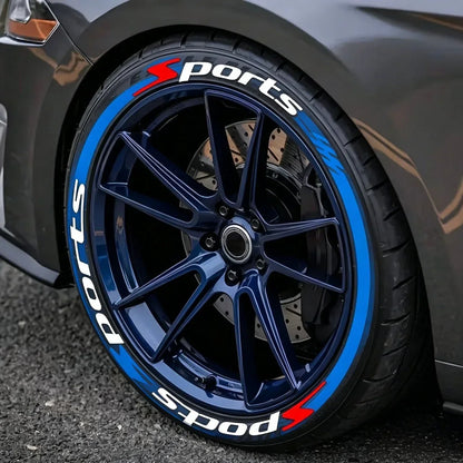 RimStrike – 3D Tire Decal Set – Blue / 1 PACK(4 PCS)