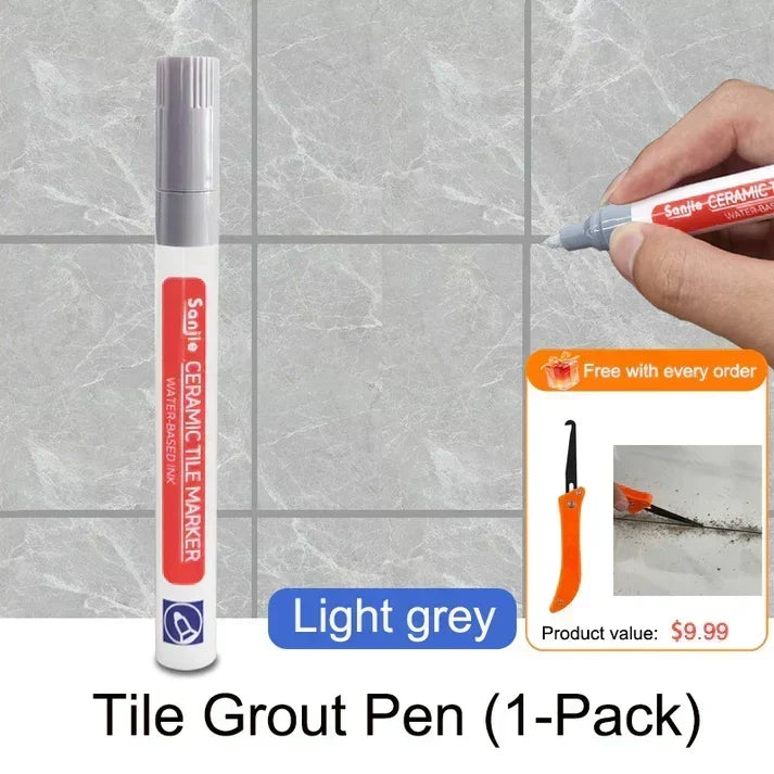 MouldShield – Anti Mould Ceramic Tile Joint Pen – Light grey / Without Mold Remover Spray