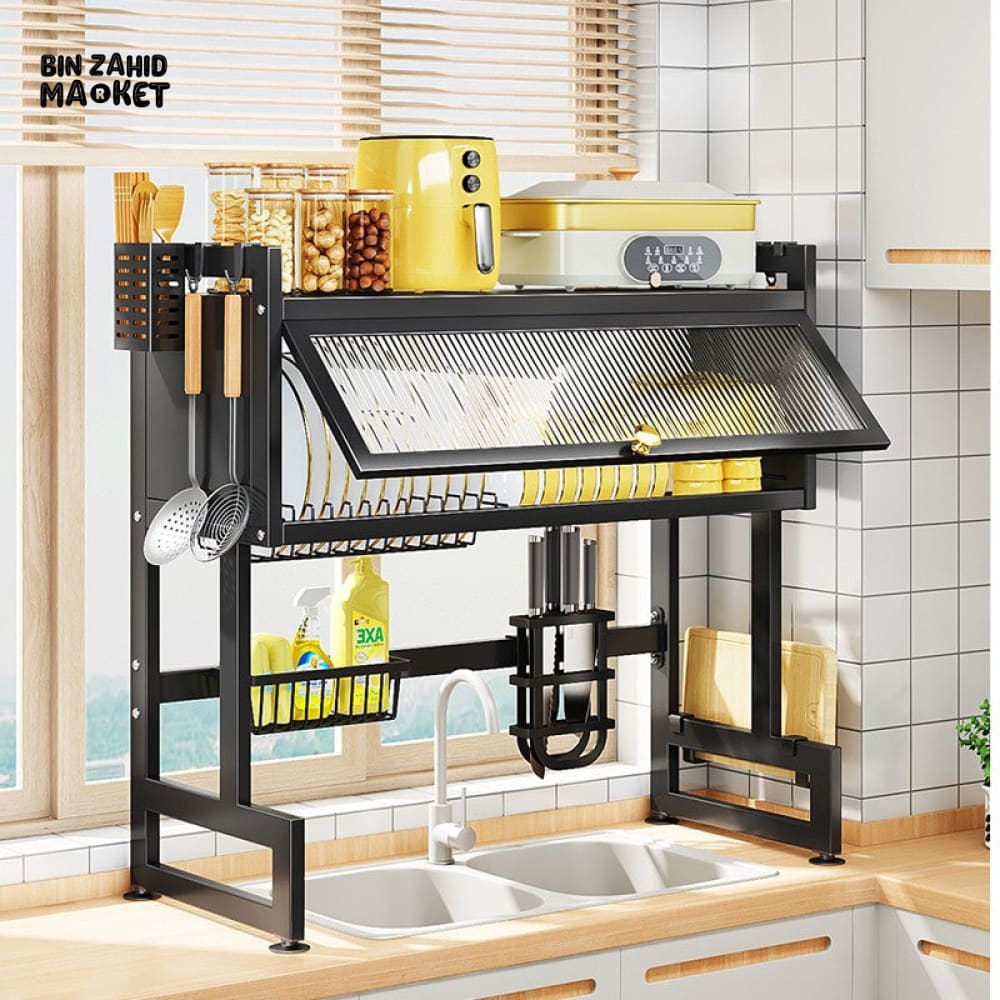ClearNest – Transparent Kitchen Dishes Rack Cabinet – image 2