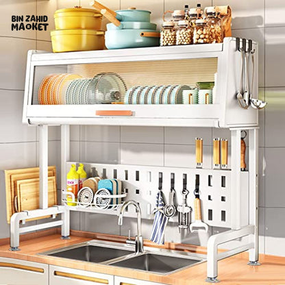 ClearNest – Transparent Kitchen Dishes Rack Cabinet – image 7