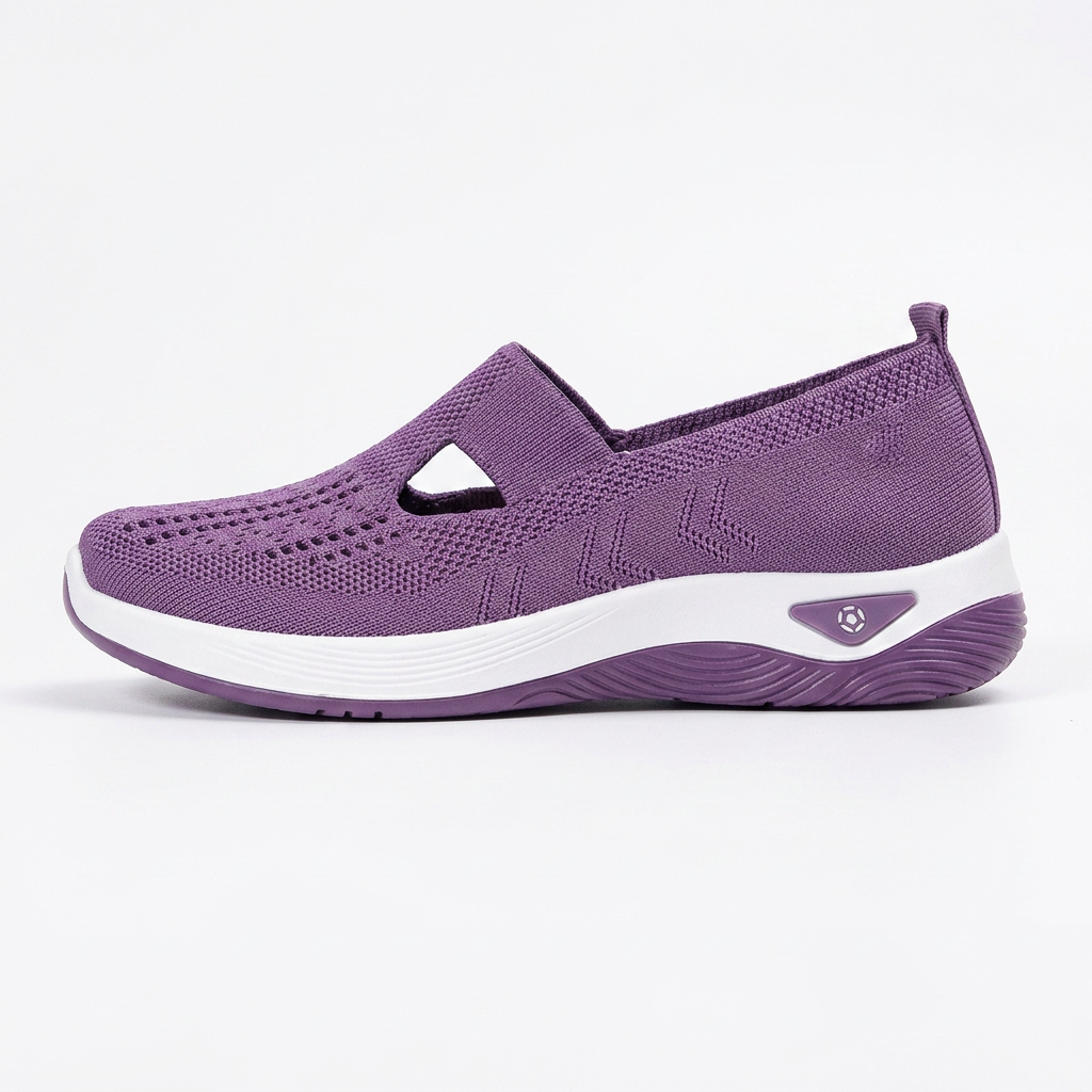 Pebble — Slip-On Walking Shoes with Rocker Sole – Purple / 34