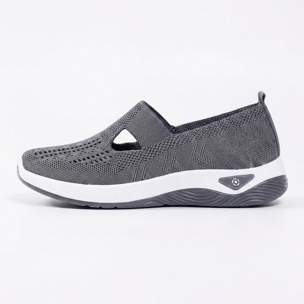 Pebble — Slip-On Walking Shoes with Rocker Sole – Charcoal / 34