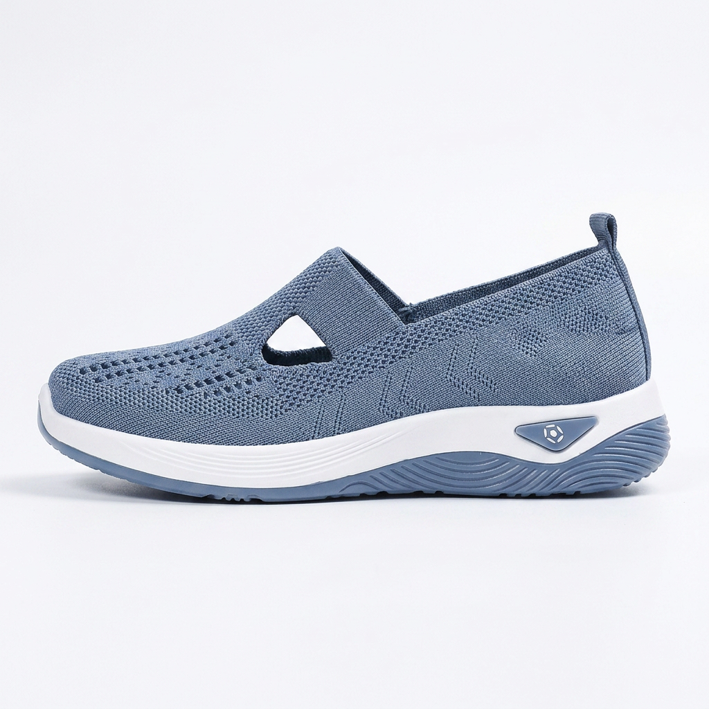 Pebble — Slip-On Walking Shoes with Rocker Sole – Blue / 34