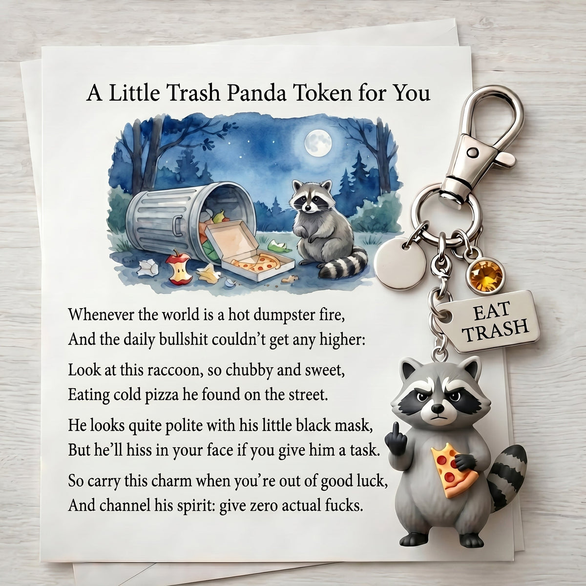MoodPanda – Funny Trash Panda Keychain – image 7