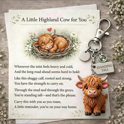 VistaCattle – Meaningful Highland Cow Gift Keychain – B / January
