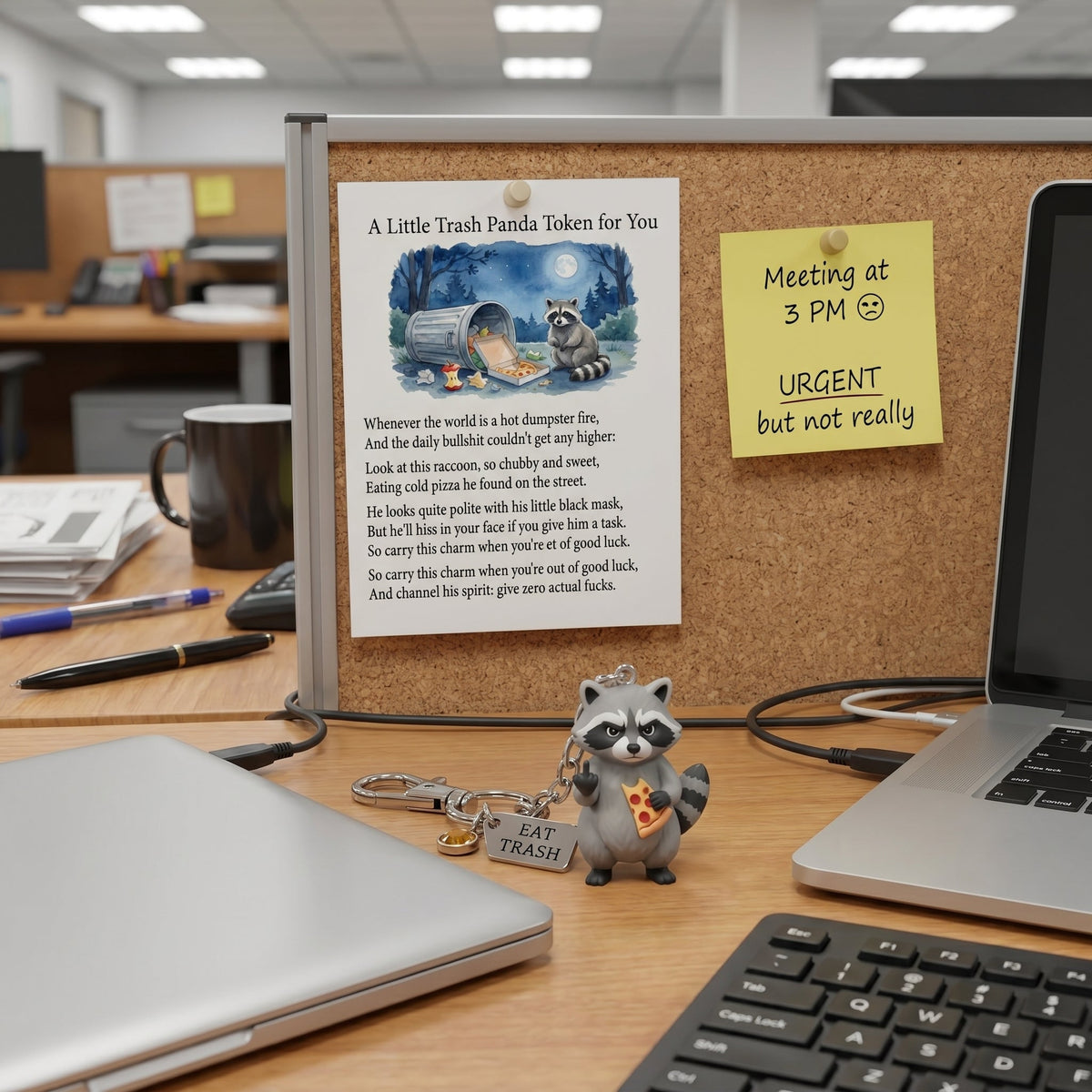 MoodPanda – Funny Trash Panda Keychain – image 4
