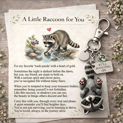 MoodPanda – Funny Trash Panda Keychain – Classic / January