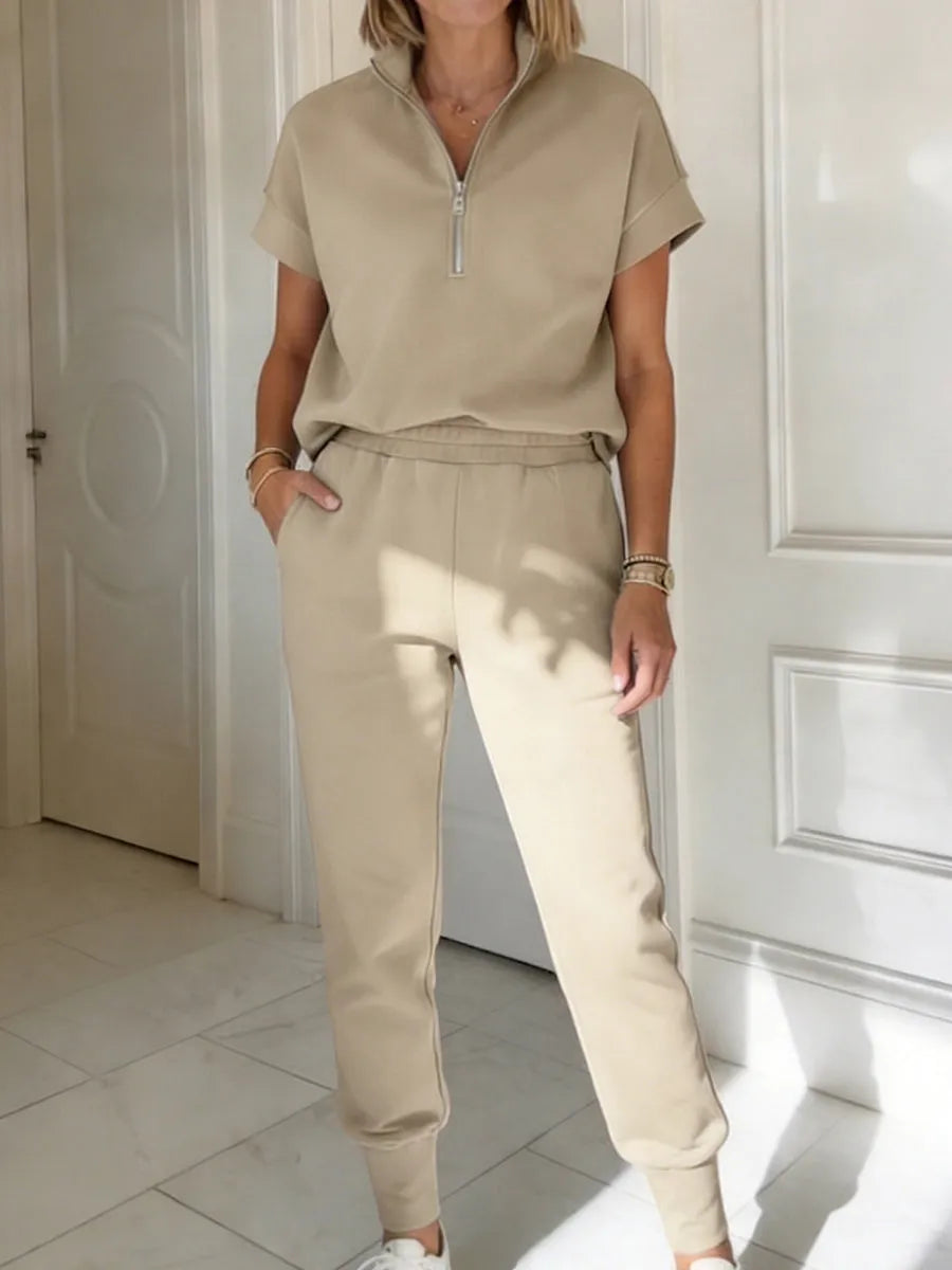 CozyMove – Comfort Travel Two-Piece Set – Khaki / S