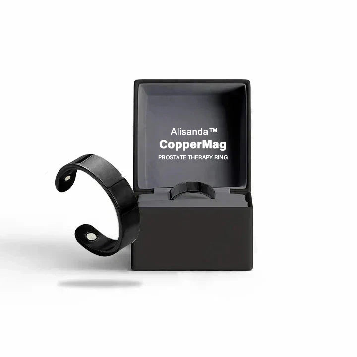 Aurisana – Elegant Prosta-Inspired Magnetic Fashion Ring – Black+Silver