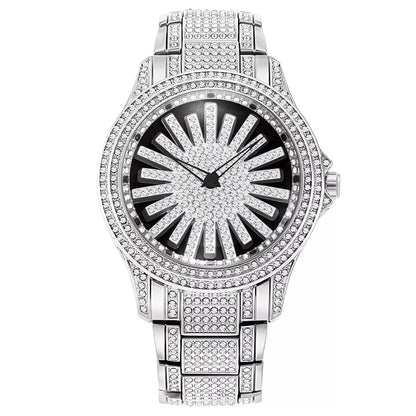 CrownElite – Luxury Rotating Diamond Style Watch – Silver