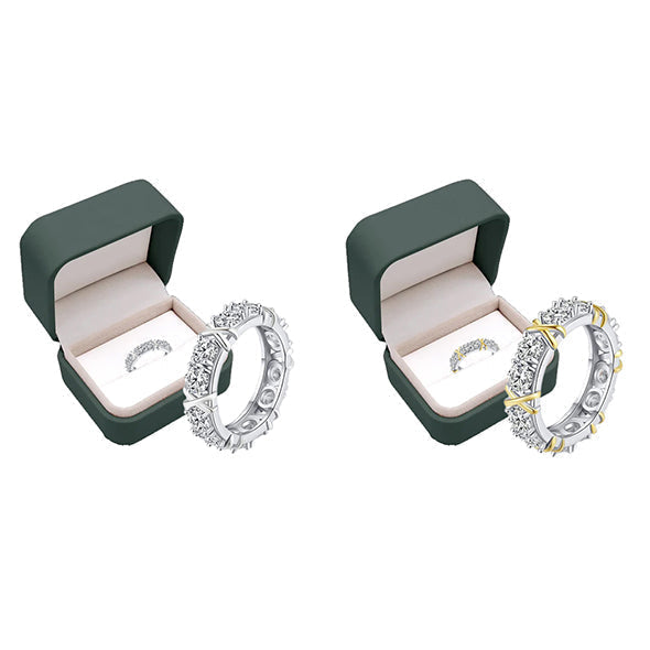 Moissanova – Magnetology Moissanite Diamond Ring – SILVER + GOLD / 5