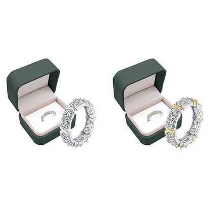 Moissanova – Magnetology Moissanite Diamond Ring – SILVER + GOLD / 5