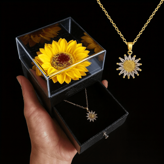SunLoom – Sunflower Necklace Gift Box Set – Gold