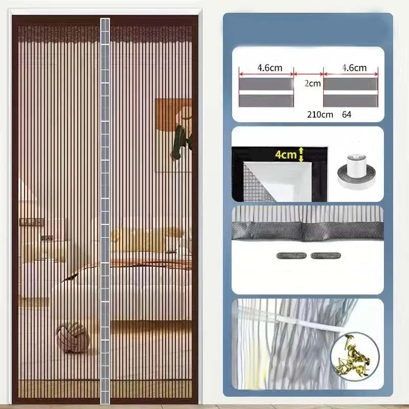 MagnetShield - Reinforced Magnetic Mosquito Net Curtain – Brown / 120*200cm