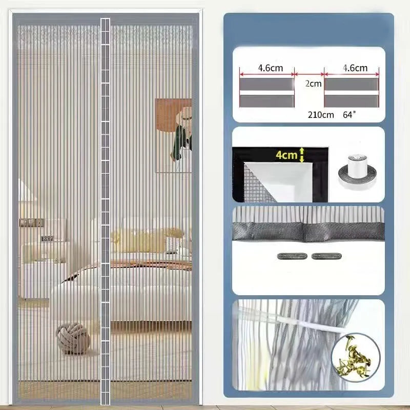 MagnetShield - Reinforced Magnetic Mosquito Net Curtain – Dark Grey / 120*200cm
