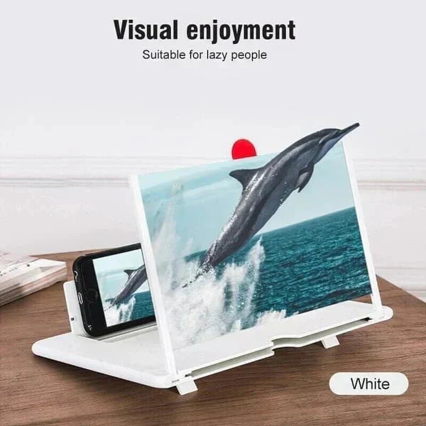 ScreenMax – 3D Phone Amplifier + Big Screen Viewing – 12 inches (HD quality) / White