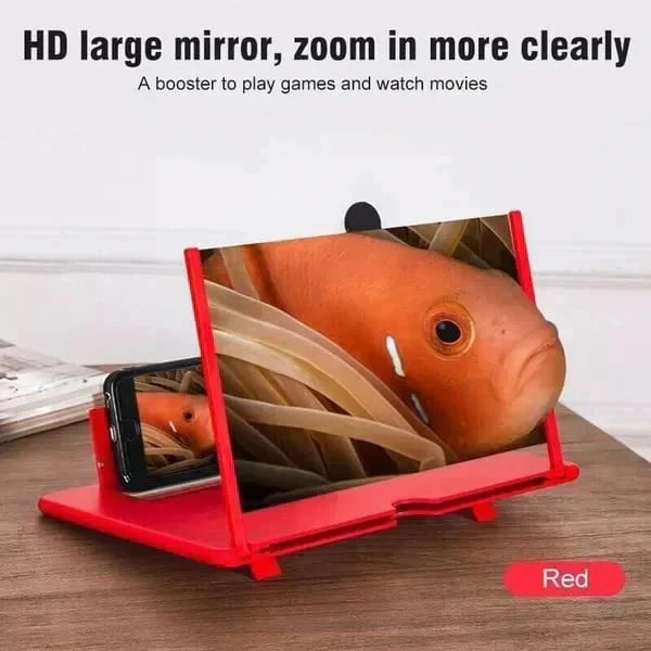 ScreenMax – 3D Phone Amplifier + Big Screen Viewing – 12 inches (HD quality) / Red