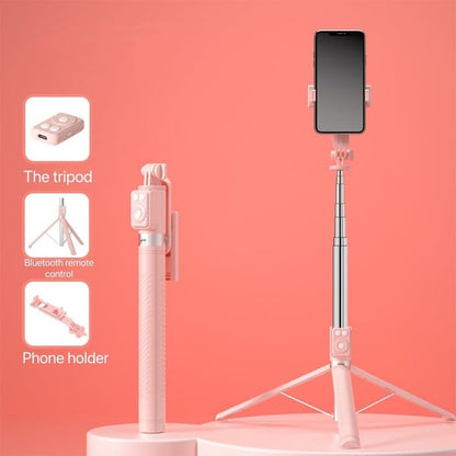 BrightCapture – Selfie Stick & Tripod Combo – Pink / No Fill Light