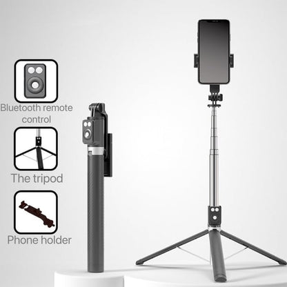 BrightCapture – Selfie Stick & Tripod Combo – Black / No Fill Light