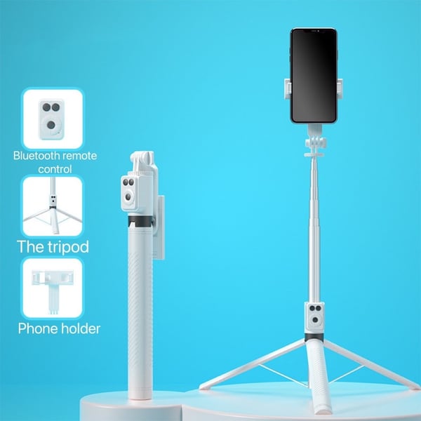BrightCapture – Selfie Stick & Tripod Combo – White / No Fill Light
