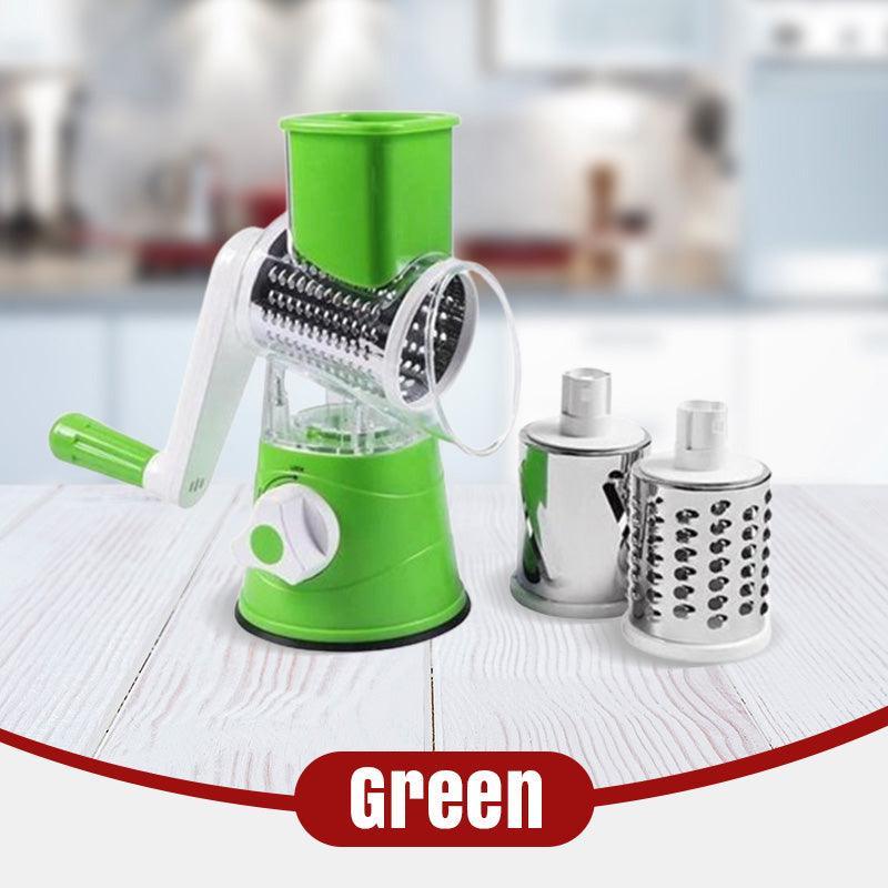 SliceForge – Multifunctional Manual Rotary Grater & Chopper – Green
