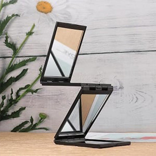 GroomVision – Folding 360° Reflection Mirror – Black(13*8*3cm / 5.1* 3.1*1.1 in) / BUY 1