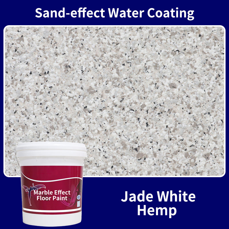 CrystalCoat – Premium Epoxy Floor Finish – (Sand-effect Water Coating) Jade White Hemp / 1 Barrel