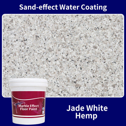 CrystalCoat – Premium Epoxy Floor Finish – (Sand-effect Water Coating) Jade White Hemp / 1 Barrel