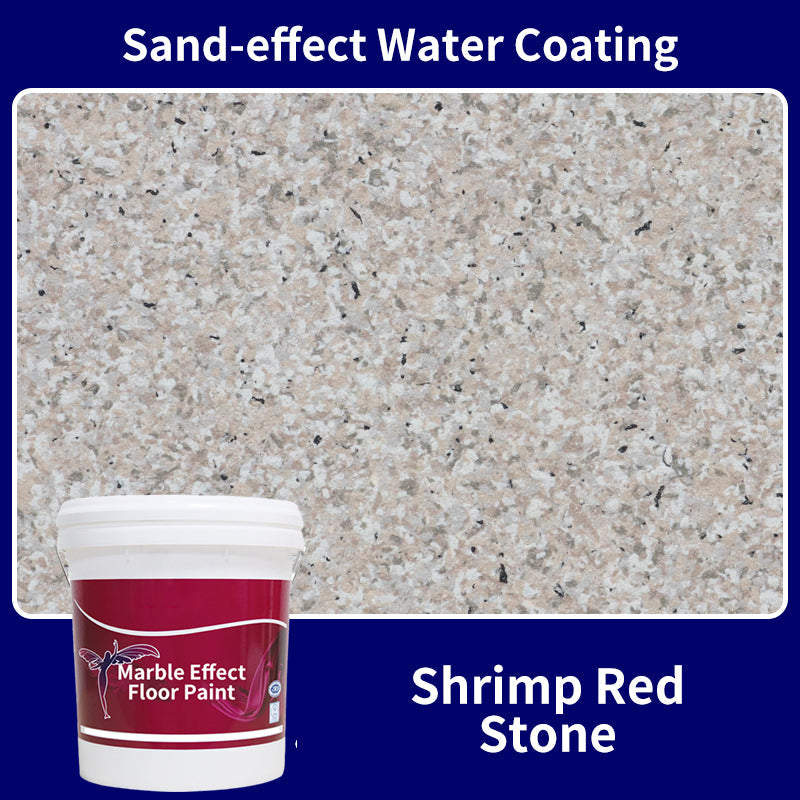 CrystalCoat – Premium Epoxy Floor Finish – (Sand-effect Water Coating) Shrimp Red Stone / 1 Barrel