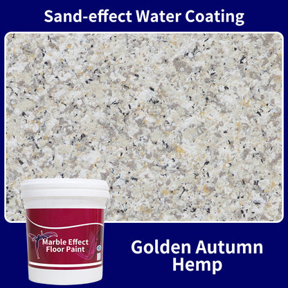 CrystalCoat – Premium Epoxy Floor Finish – (Sand-effect Water Coating) Golden Autumn Hemp / 1 Barrel