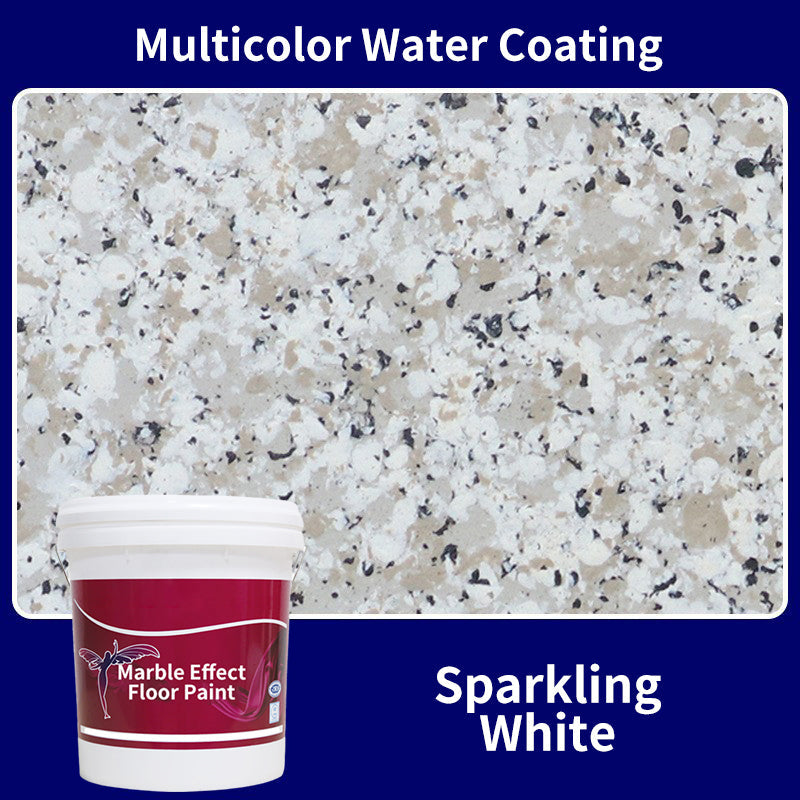 CrystalCoat – Premium Epoxy Floor Finish – (Multicolor Water Coating) Sparkling White / 1 Barrel