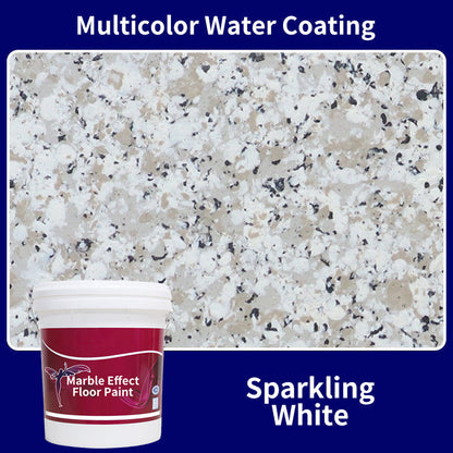 CrystalCoat – Premium Epoxy Floor Finish – (Multicolor Water Coating) Sparkling White / 1 Barrel