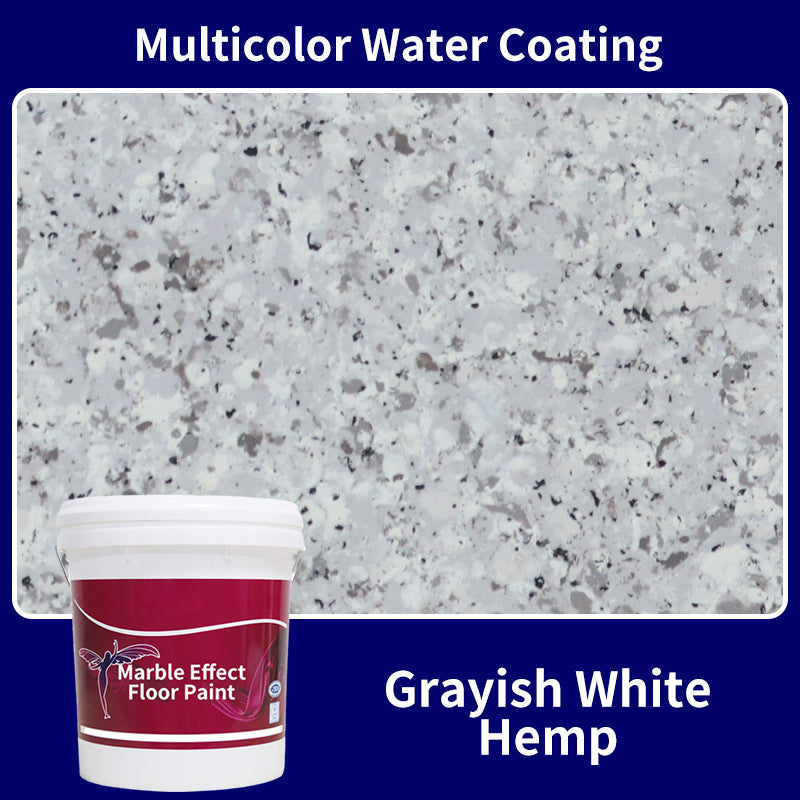 CrystalCoat – Premium Epoxy Floor Finish – (Multicolor Water Coating) Grayish White Hemp / 1 Barrel