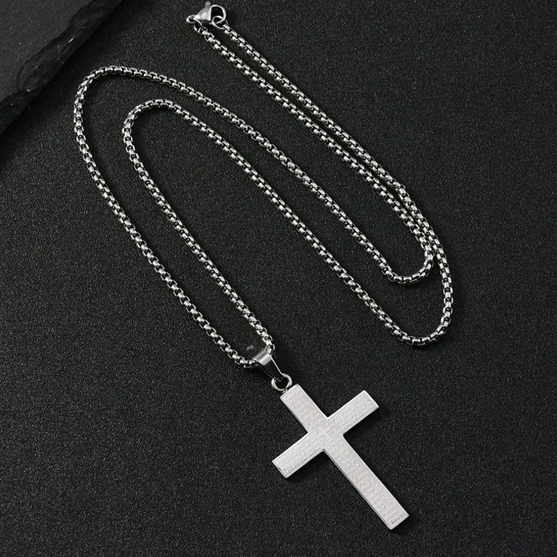MonoMuse – Minimal Style 3-Piece Set – Cross Necklace Steel Color (60CM) / S