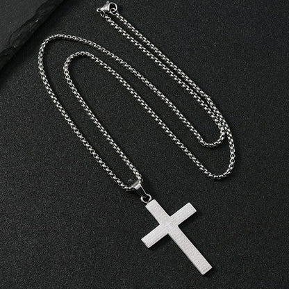 MonoMuse – Minimal Style 3-Piece Set – Cross Necklace Steel Color (60CM) / S