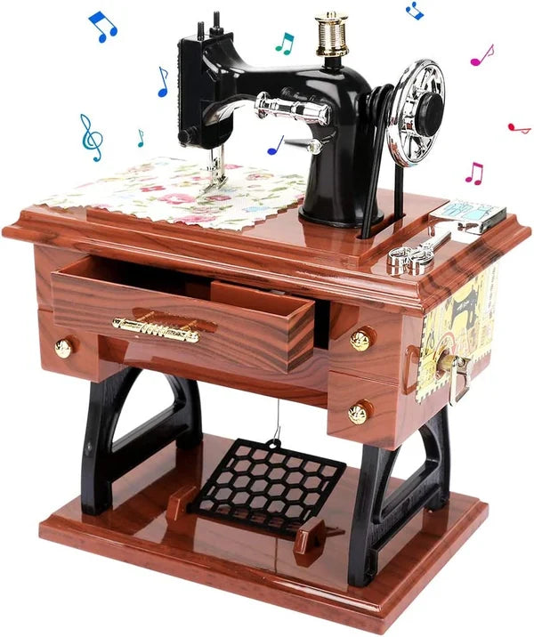 SewMelody – Wooden Sewing Machine Music Box – BUY 1 / Without Gift Bag
