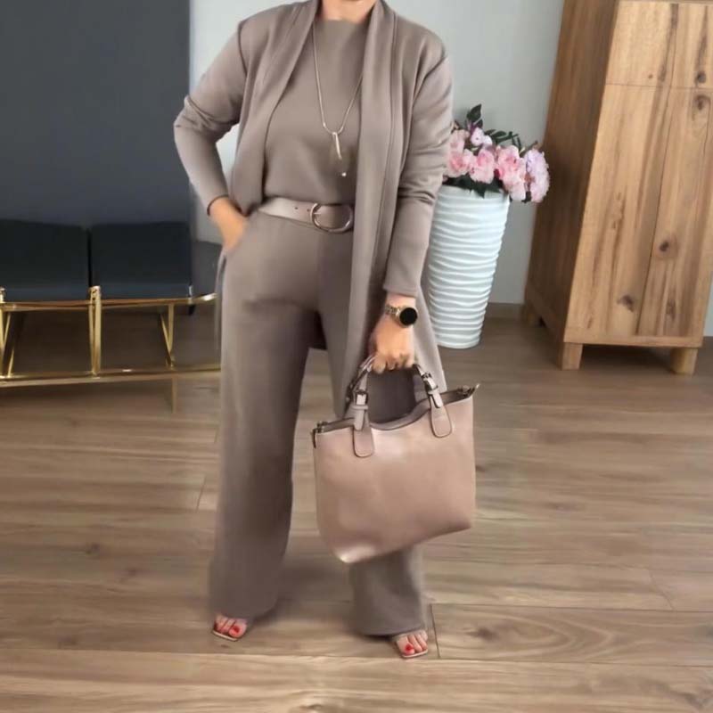 MonoMuse – Minimal Style 3-Piece Set – Brown / S