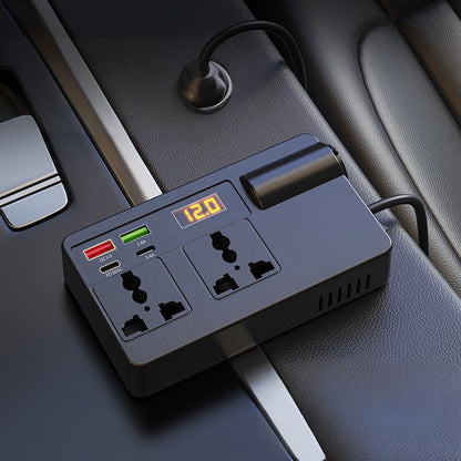 CarvaVolt - Digital Display Power Inverter – Black ( With Voltage Display) / Without Fast Charging Cable / Buy 1