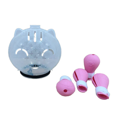 PetArmor – Anti Bite Cat Safety Helmet Set – Pink - Helmet + Paw Protectors / M
