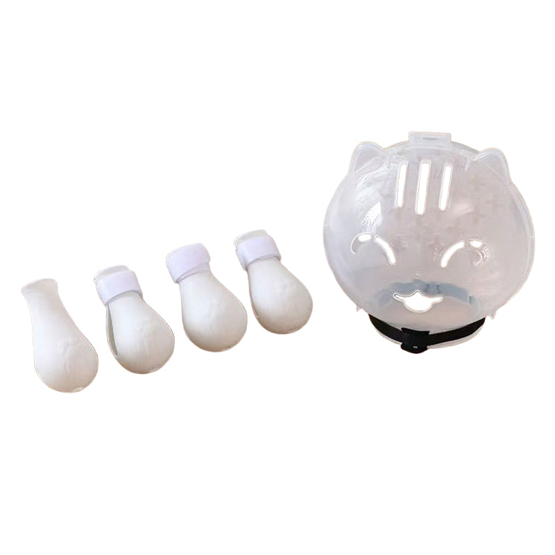 PetArmor – Anti Bite Cat Safety Helmet Set – White - Helmet + Paw guards / M
