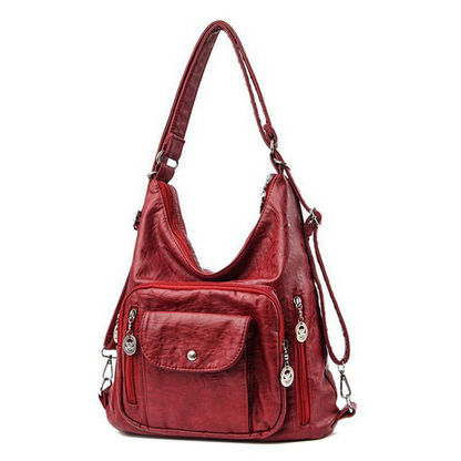 VersaLuna – Convertible Shoulder Crossbody Bag – Burgundy