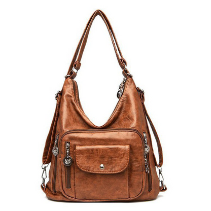 VersaLuna – Convertible Shoulder Crossbody Bag – Brown