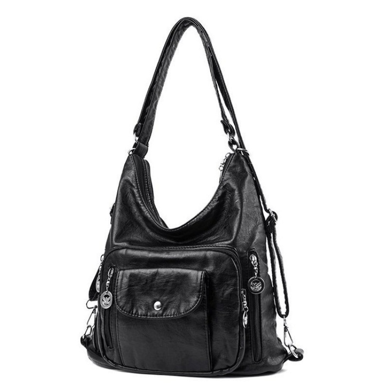 VersaLuna – Convertible Shoulder Crossbody Bag – Black