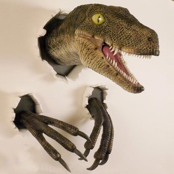 DinoForge – Hyper Realistic Wall Art – Yellow Velociraptor