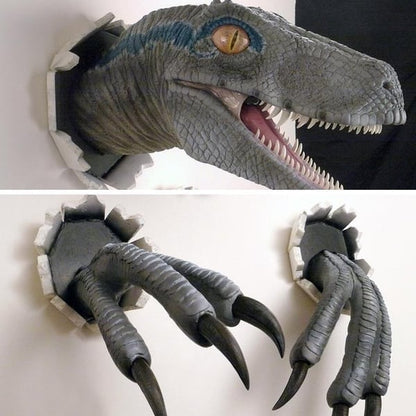 DinoForge – Hyper Realistic Wall Art – Blue Velociraptor