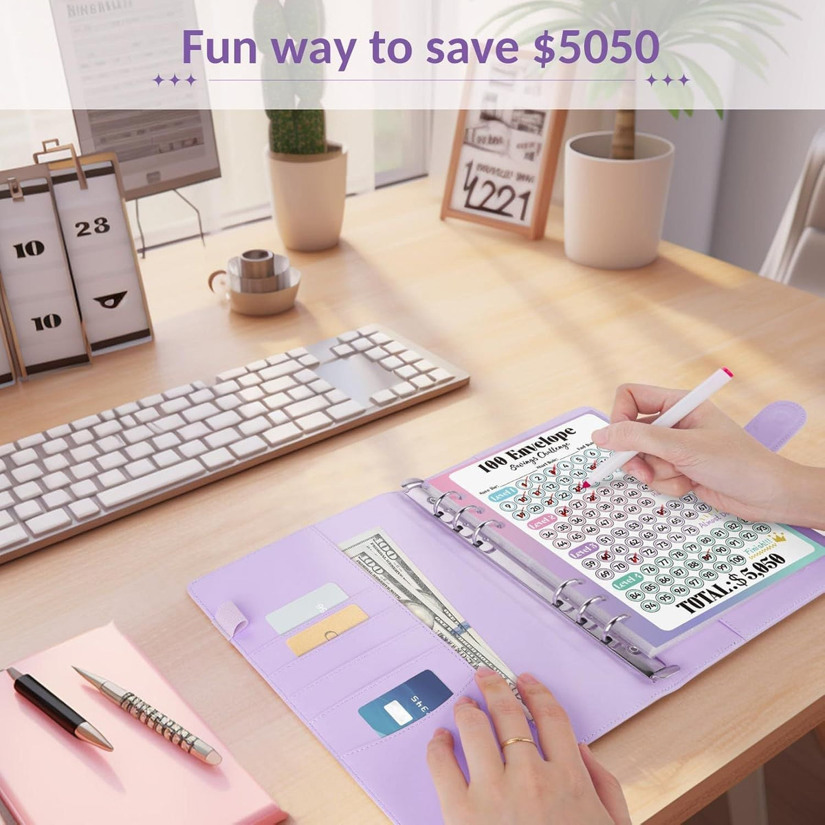 CoinTrack – Interactive Savings Challenge Journal – Purple