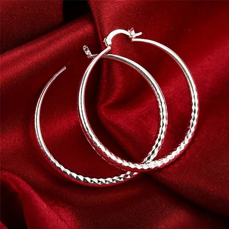 LumiLuxe – Brilliant Diamond Cut Hoop Earrings – image 8