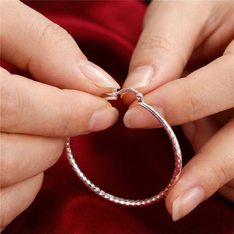 LumiLuxe – Brilliant Diamond Cut Hoop Earrings – image 7